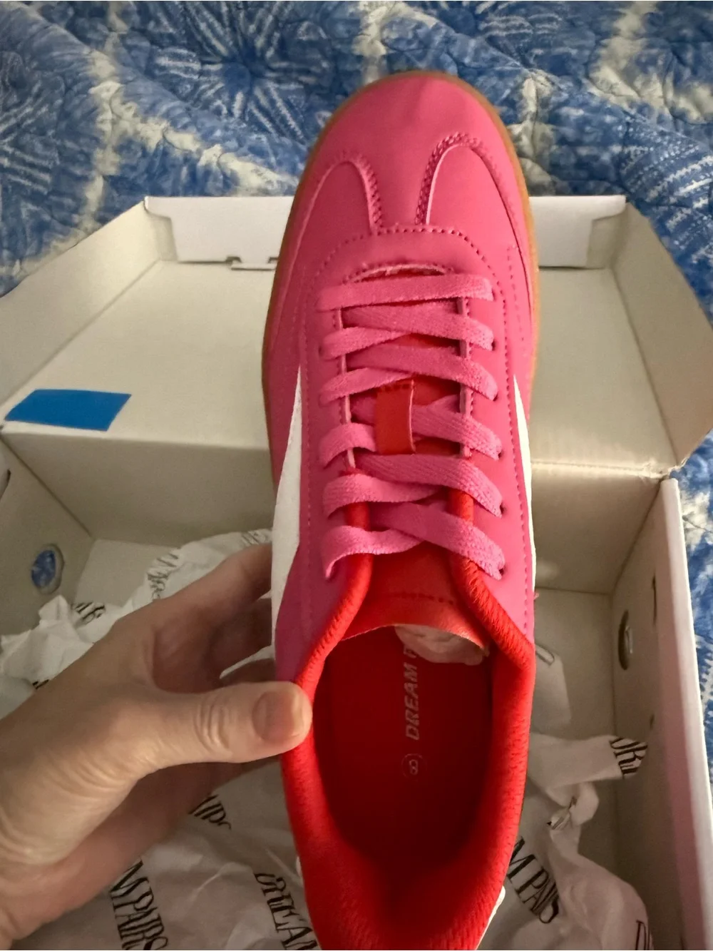 Dream Pairs Hot Pink and White Women's Retro Sneakers